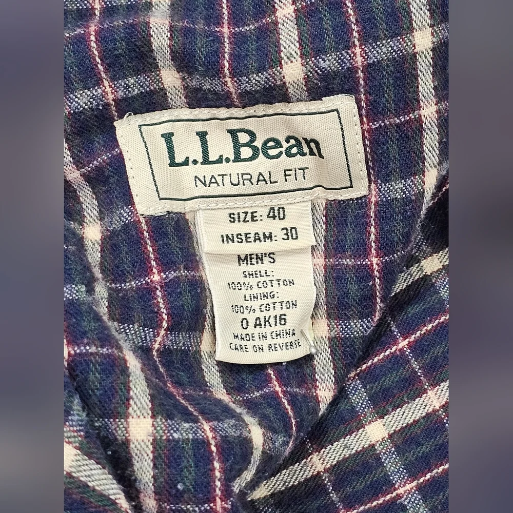 L.L. Bean Light Tan‎ Khaki Pants with Plaid Flannel Lining